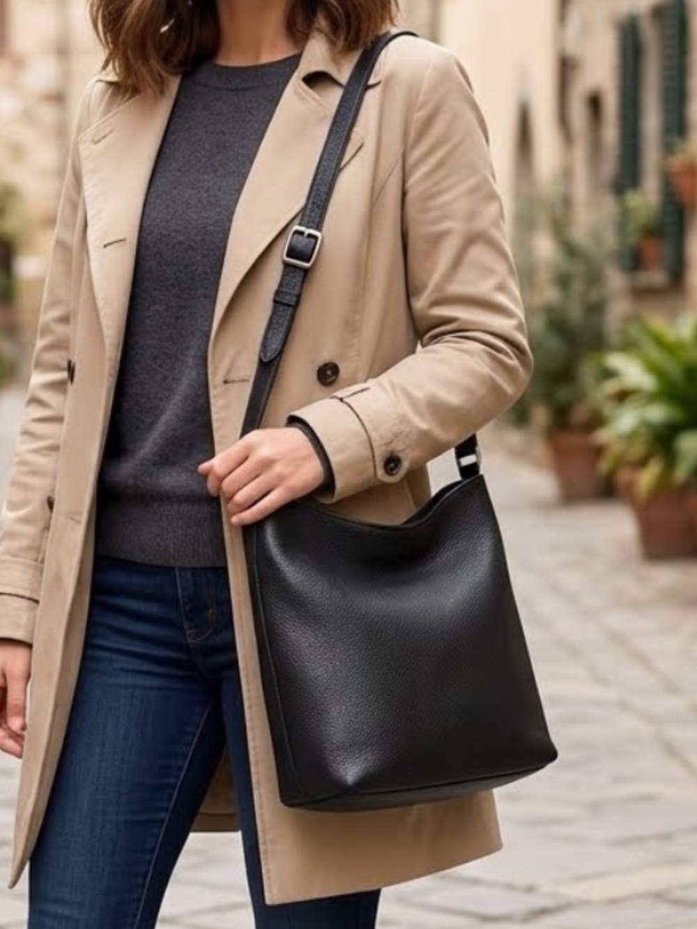Coach Black Pebbled Leather Shoulder Bag